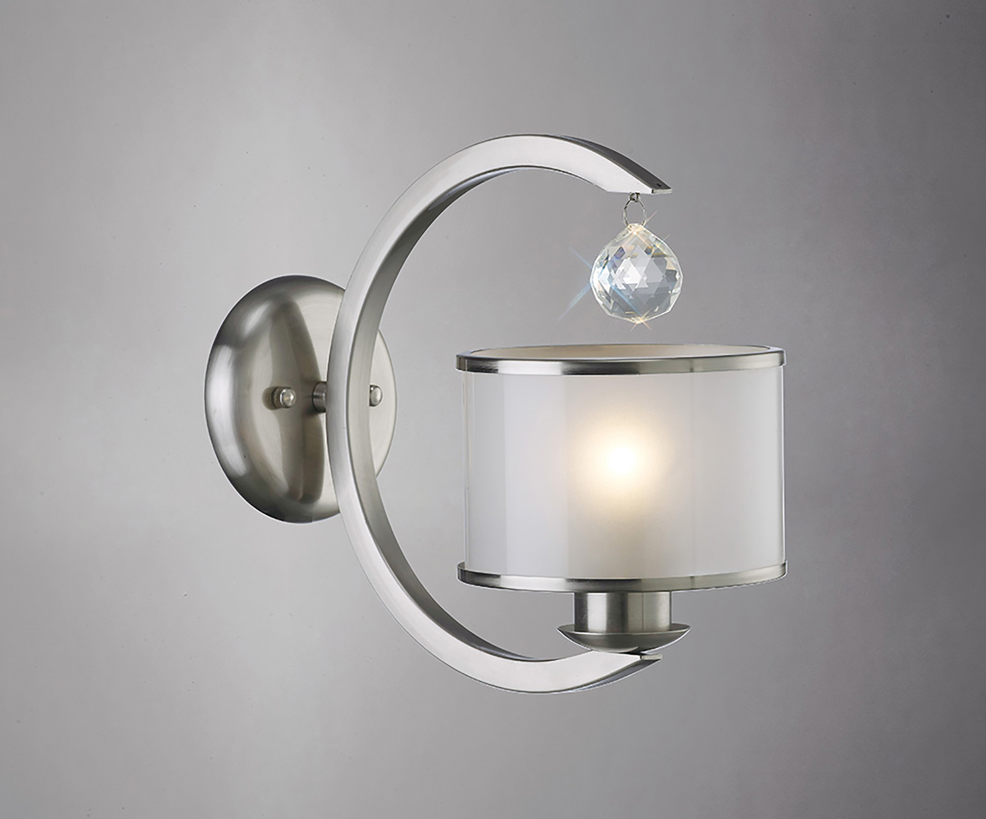 IL31231  Lincoln Crystal Wall Lamp 1 Light Satin Nickel